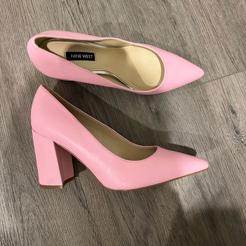 Pink Nine West Block Heels
